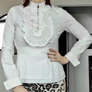 TORY BURCH Cotton Ruffle Blouse